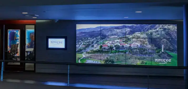 Pepperdine, Video Wall, Digital Signage, Toshiba, Data Matrix