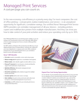 a cost per page that you can count on, MPS, Managed Print Services, Xerox, Data Matrix