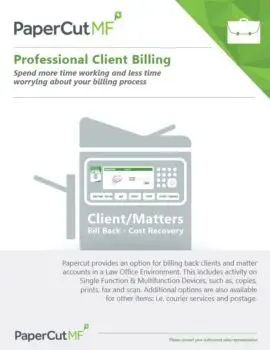 Papercut, Mf, Professional Client Billing, Data Matrix
