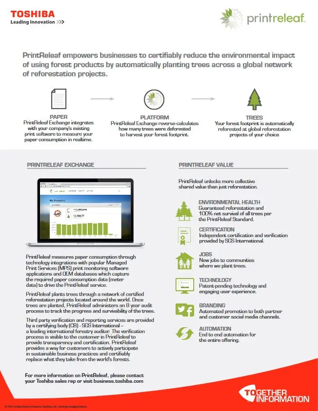 Print Releaf, Toshiba, Data Matrix
