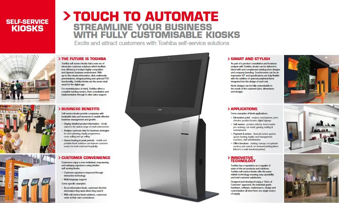 Self Service Kiosks, Retail, Digital Signage, Toshiba, Data Matrix